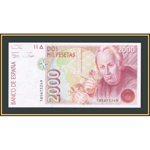 Испания 2000 песет 1992 P-162 (162a.2) UNC