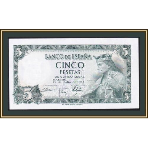 Испания 5 песет 1954 P-146 (146a.2) UNC
