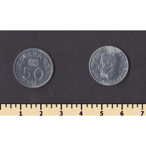 Испания 50 сентимо 1980