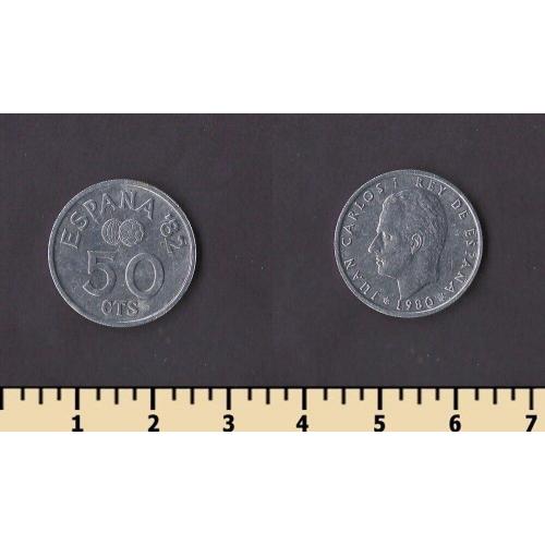 Испания 50 сентимо 1980
