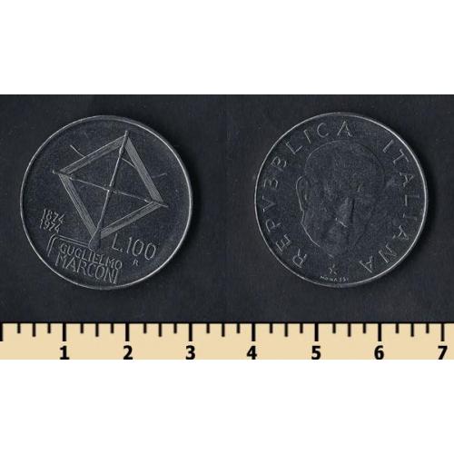 Италия 100 лир 1974