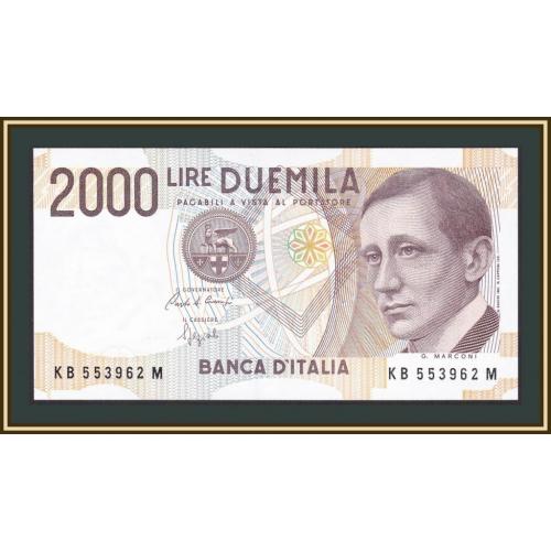 Италия 2000 лир 1990 P-115 (115a.2) UNC