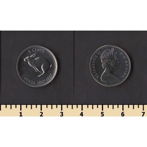 Канада 5 центов 1967