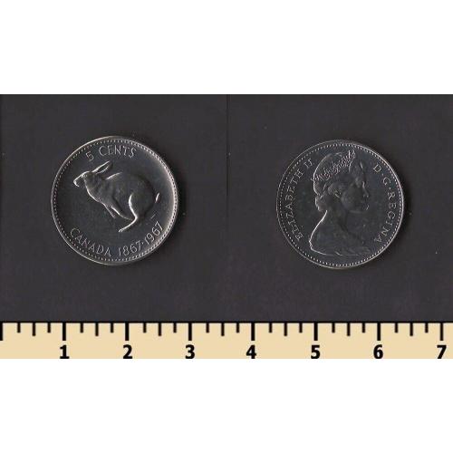 Канада 5 центов 1967