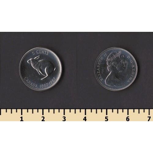 Канада 5 центов 1967