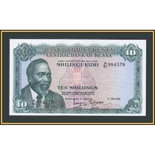 Кения 10 шиллингов 1974 P-7 (7e) UNC