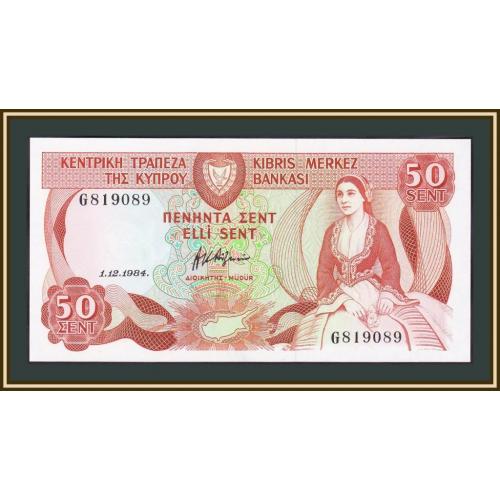 Кипр 50 центов 1984 P-49 (49a.2) UNC