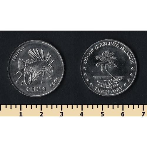 Кокосовые острова 20 центов 2004