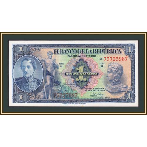 Колумбия 1 песо 1944 P-380 (380d.1) UNC
