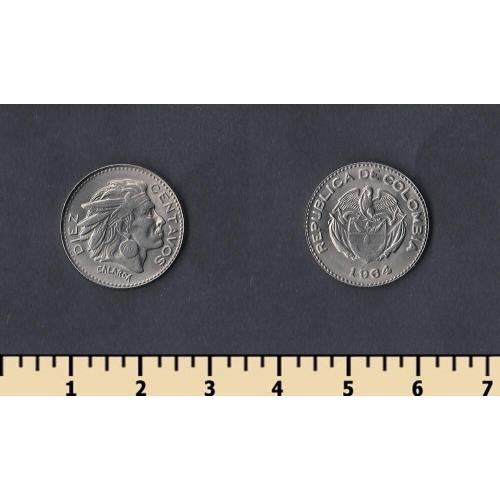 Колумбия 10 сентаво 1964