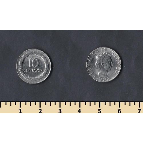 Колумбия 10 сентаво 1969