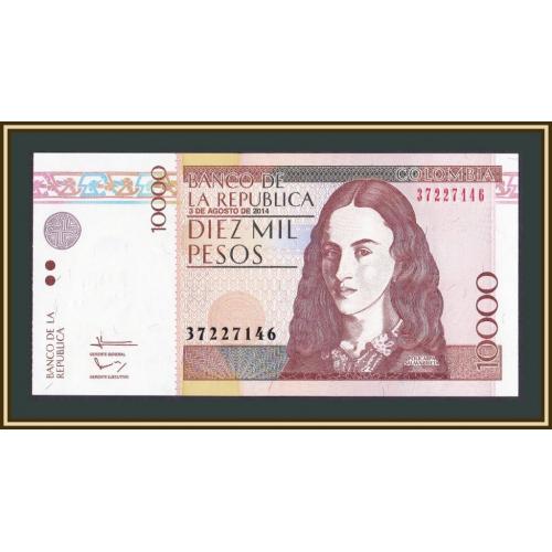 Колумбия 10000 песо 2014 P-453 (453r) UNC