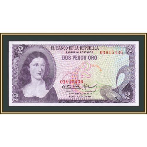 Колумбия 2 песо 1972 P-413 (413a.1) UNC