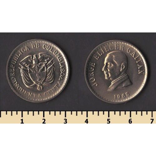 Колумбия 50 сентаво 1965