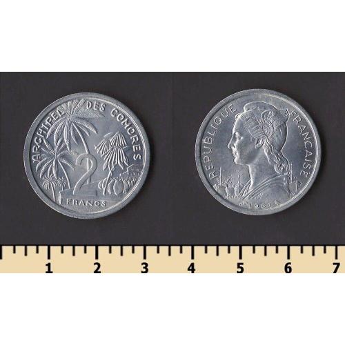 Коморские о-ва 2 франка 1964