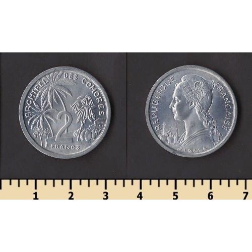 Коморские о-ва 2 франка 1964