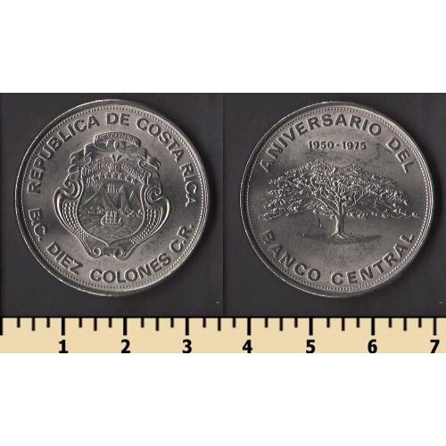 Коста-Рика 10 колон 1975