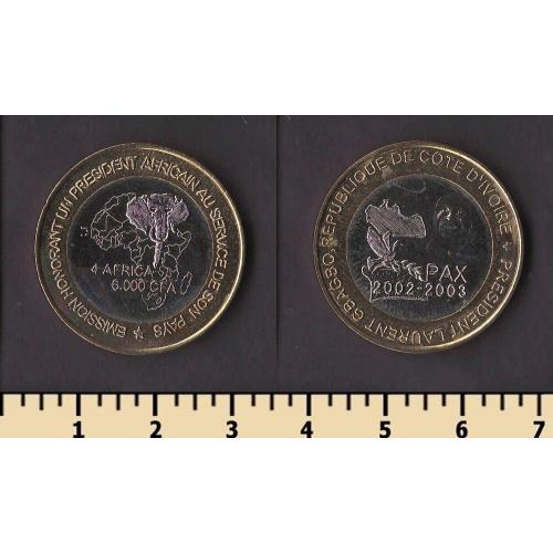 Кот-д’Ивуар 6000 франков 2003