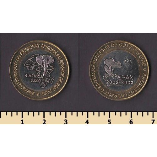 Кот-д’Ивуар 6000 франков 2003
