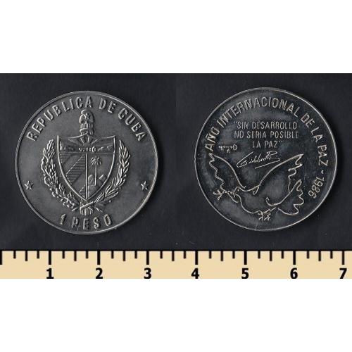 Куба 1 песо 1986