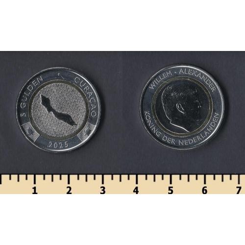 Кюрасао остров 5 карибских гульденов 2025