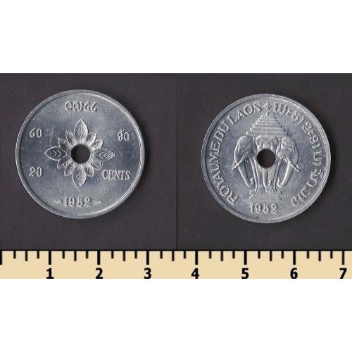 Лаос 20 центов 1952