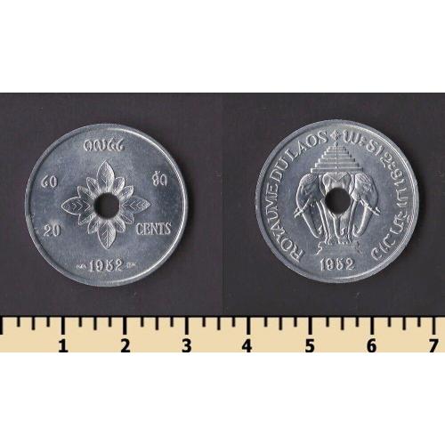 Лаос 20 центов 1952