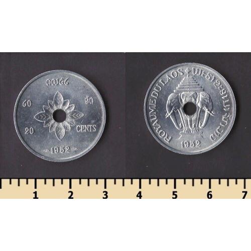 Лаос 20 центов 1952