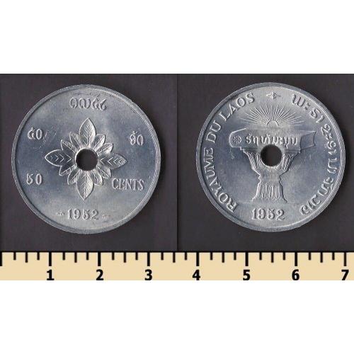 Лаос 50 центов 1952