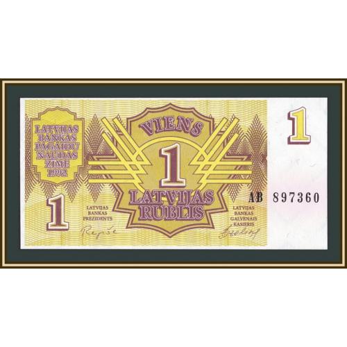 Латвия 1 рубль 1992 P-35 UNC