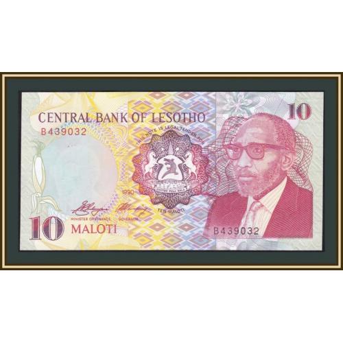 Лесото 10 малоти 1990 P-11 (11a) аUNC