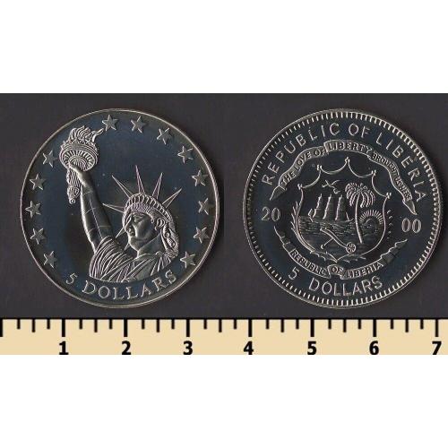 Либерия 5 долларов 2000