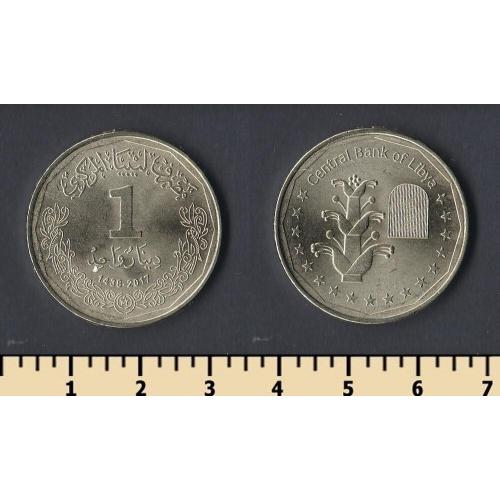 Ливия 1 динар 2017