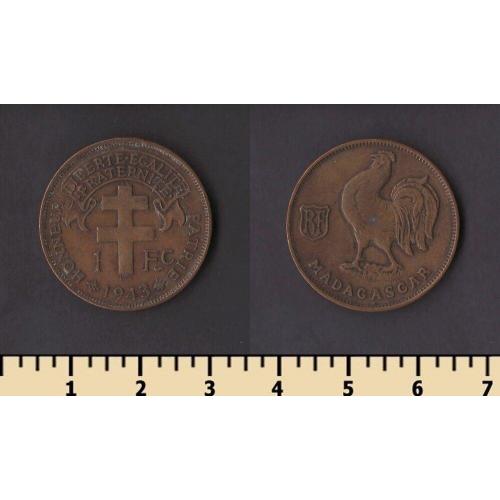 Мадагаскар 1 франк 1943