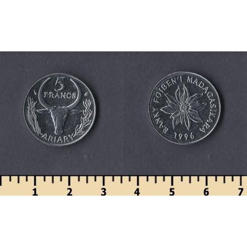 Мадагаскар 5 франков 1996