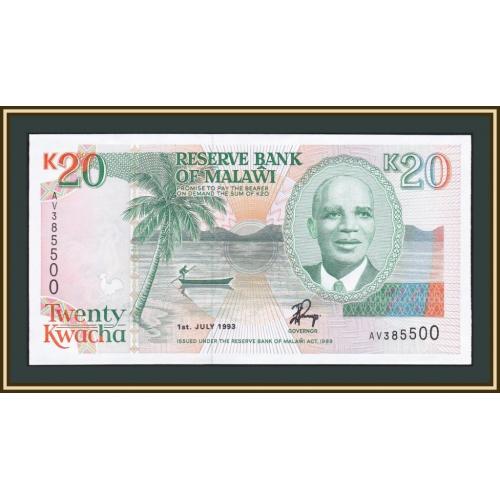 Малави 20 квача 1993 P-27 UNC