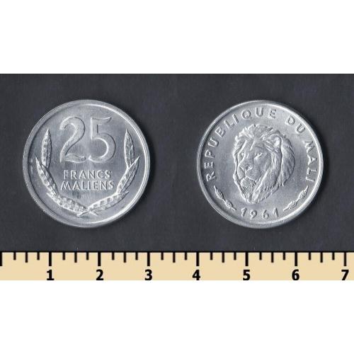 Мали 25 франков 1961