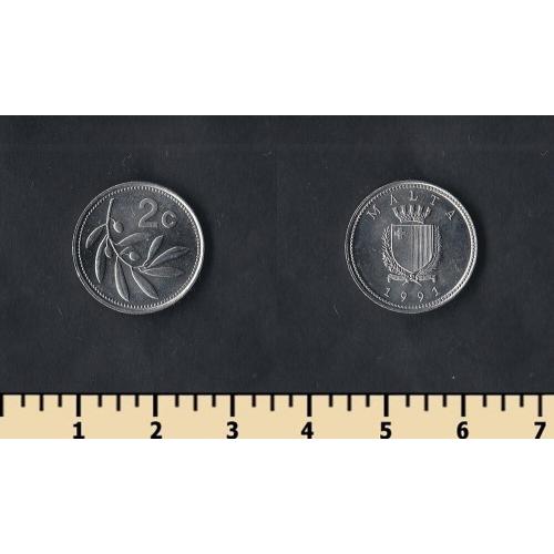 Мальта 2 цента 1991