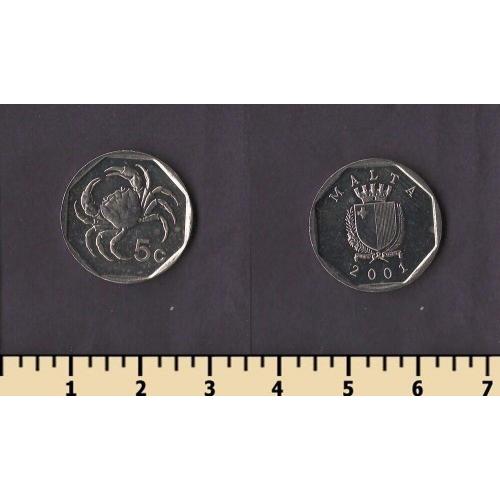 Мальта 5 центов 2001