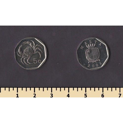 Мальта 5 центов 2001