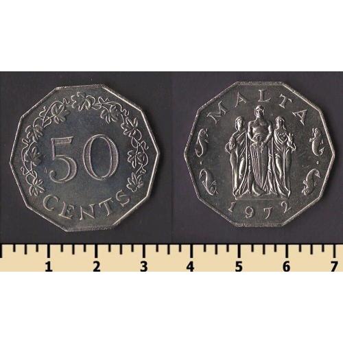 Мальта 50 центов 1972