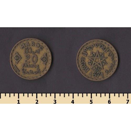 Марокко 20 франков 1952