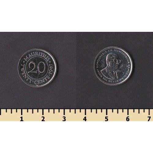 Маврикий 20 центов 1987