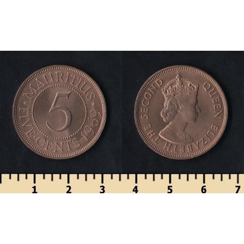 Маврикий 5 центов 1969