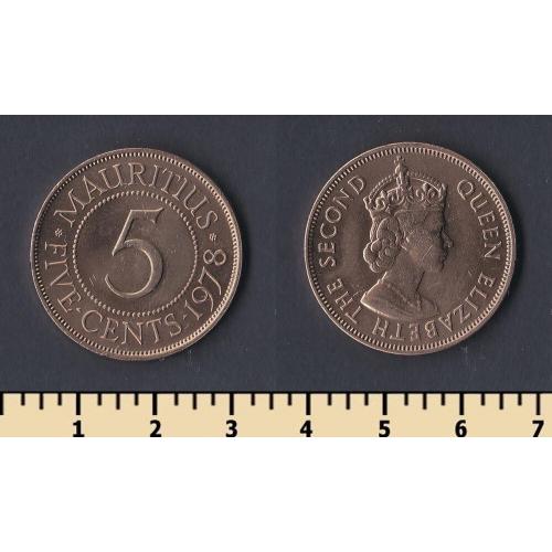 Маврикий 5 центов 1978
