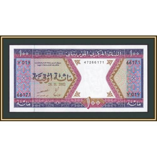 Мавритания 100 угий 2002 P-4 (4k) UNC