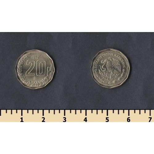 Мексика 20 сентаво 1992