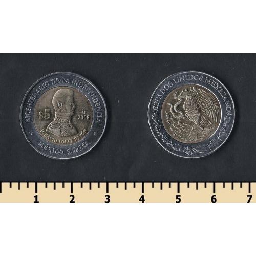 Мексика 5 песо 2008