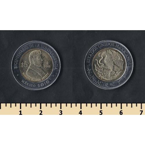 Мексика 5 песо 2008