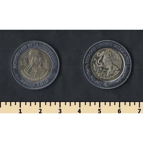 Мексика 5 песо 2008